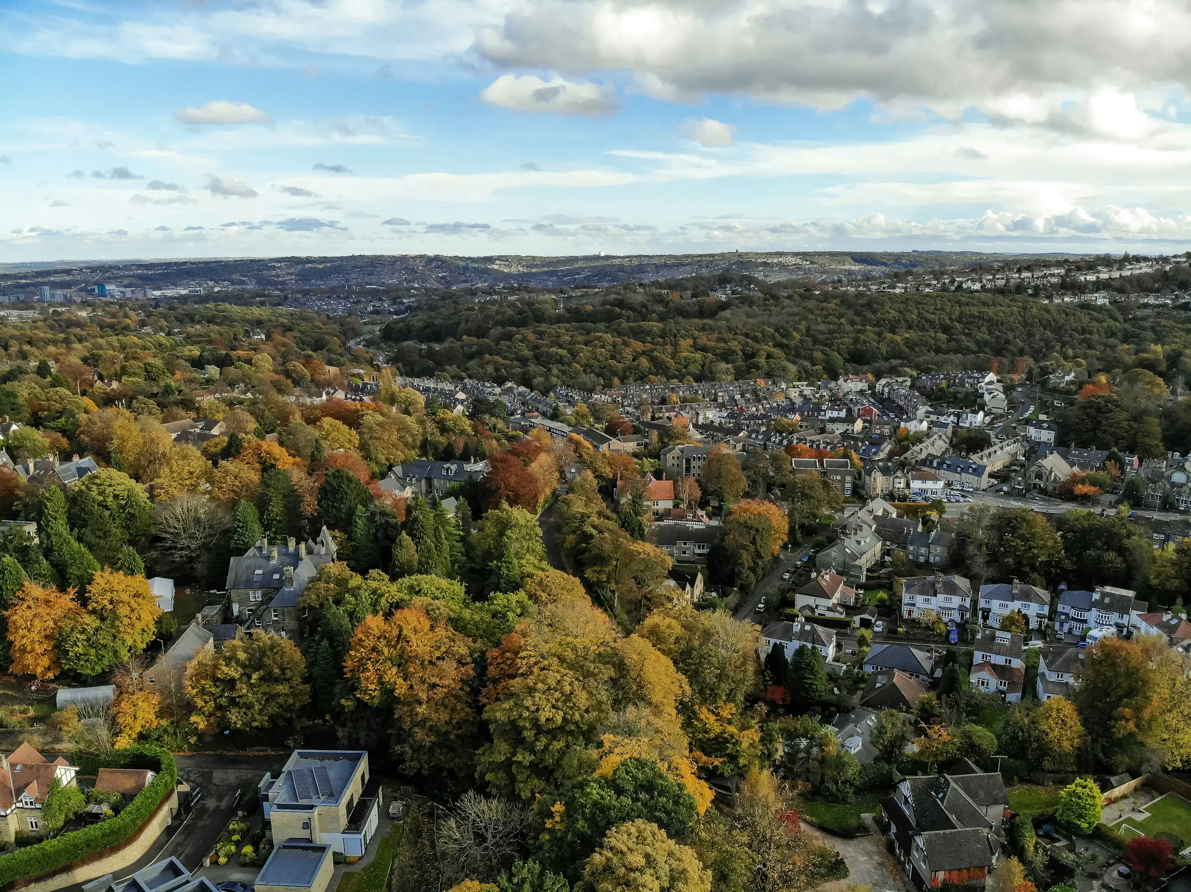 An image depicting an overhead view of the University of Sheffield from Endcliffe.